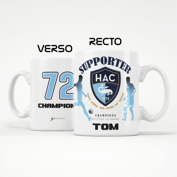 Mug Le Havre Foot Ligue 1 à personnaliser avec prénom et numéro