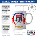 Mug Lyon OL Foot Ligue 1 à personnaliser avec prénom et numéro