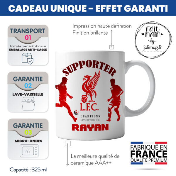 Mug Liverpool à personnaliser avec prénom et numéro