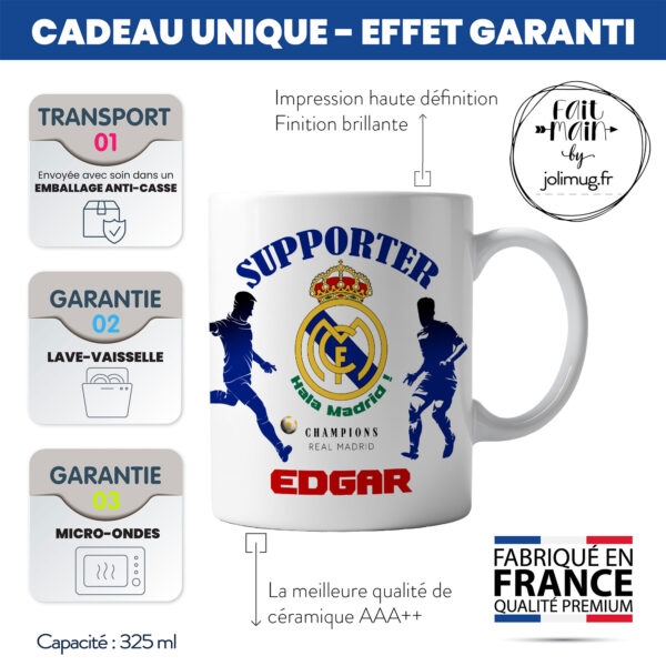 Mug Real Madrid à personnaliser avec prénom et numéro