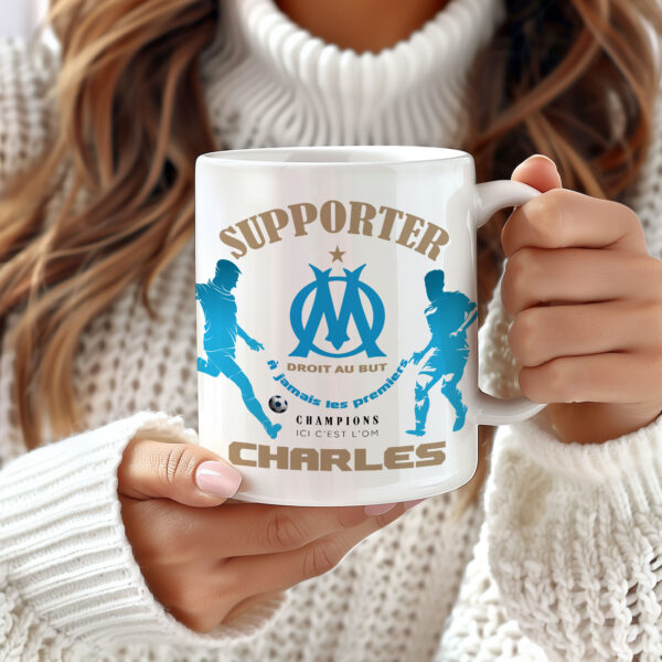 Mug Marseille OM Foot Ligue 1 à personnaliser avec prénom et numéro