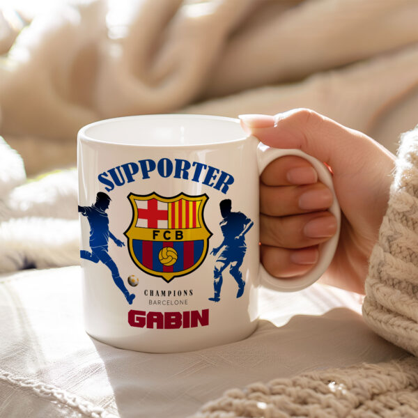 Mug FC Barcelone Foot Ligue 1 à personnaliser avec prénom et numéro