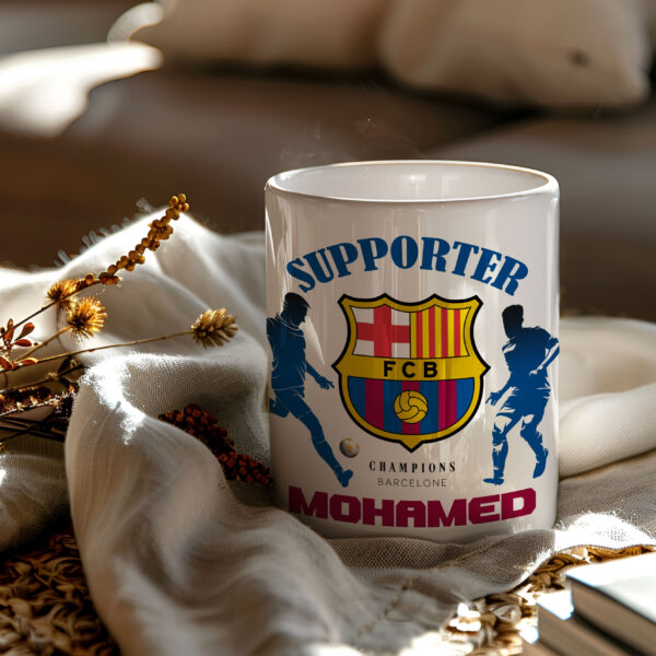 Mug FC Barcelone Foot Ligue 1 à personnaliser avec prénom et numéro