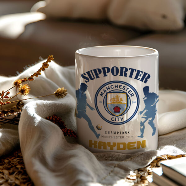 Mug Manchester City à personnaliser avec prénom et numéro