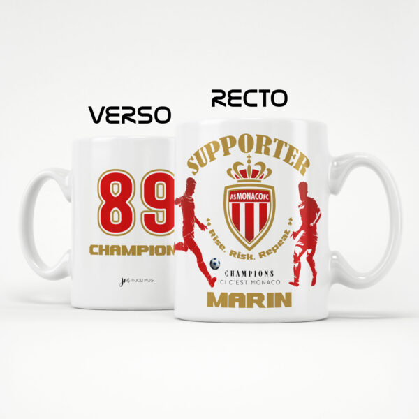 Mug Monaco Foot Ligue 1 à personnaliser avec prénom et numéro