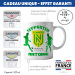 Mug Nantes Foot Ligue 1 à personnaliser avec prénom et numéro