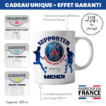 Mug PSG Foot Ligue 1 à personnaliser avec prénom et numéro