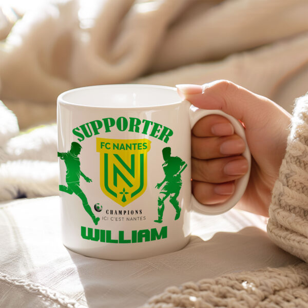 Mug Nantes Foot Ligue 1 à personnaliser avec prénom et numéro