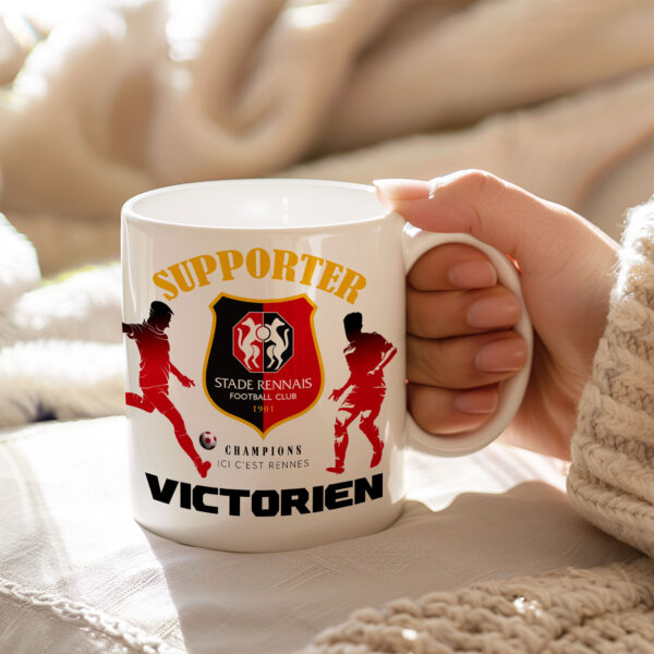 Mug Rennes Foot Ligue 1 à personnaliser avec prénom et numéro