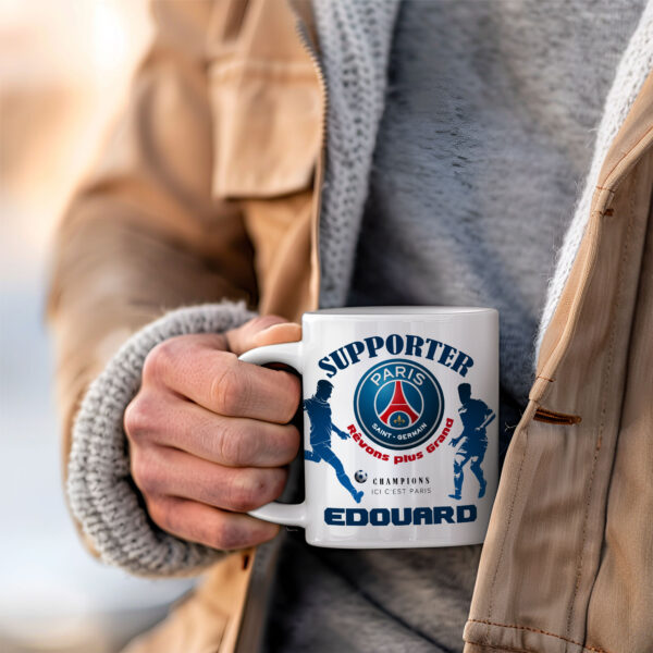 Mug PSG Foot Ligue 1 à personnaliser avec prénom et numéro