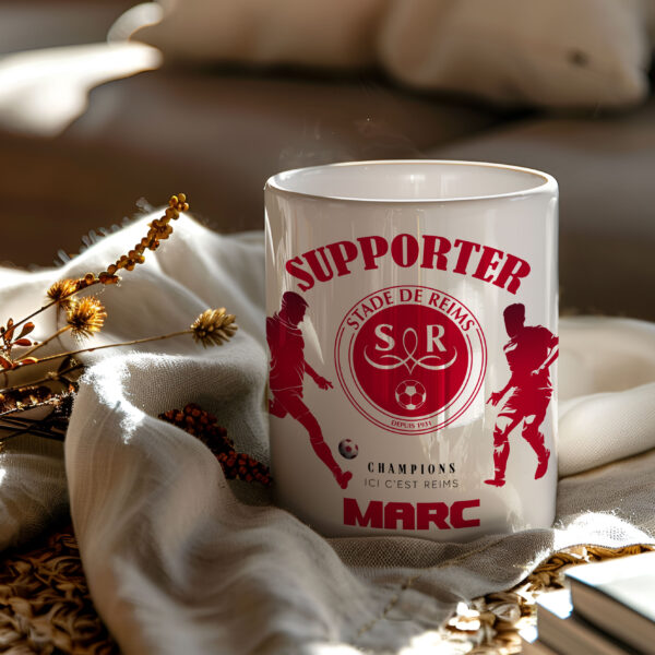 Mug Reims Foot Ligue 1 à personnaliser avec prénom et numéro